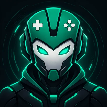 Game Agent 青绿机甲，银白面甲与手柄符号